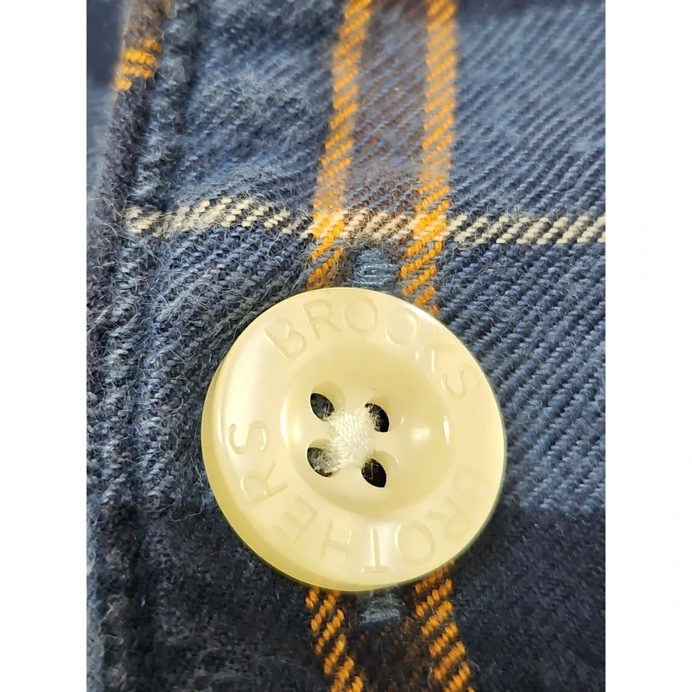 Brooks Brothers Mens Pajama Top XL Flannel Sleepwear Plaid Blue  Long Sleeve